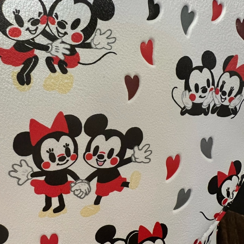 Disney Loungefly Mickey and Minnie Mouse Heart Backpack - Picture 7 of 8